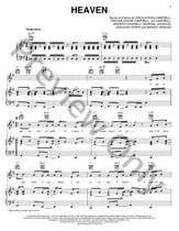 Heaven piano sheet music cover